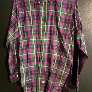 Ralph Lauren Green and Purple Plaid Shirt
